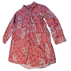 Lauren Ralph Lauren SleepShirt Women's Medium Red Paisley